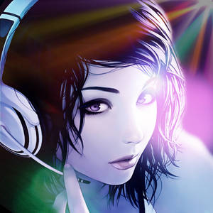 Headphone Cartoon Girl