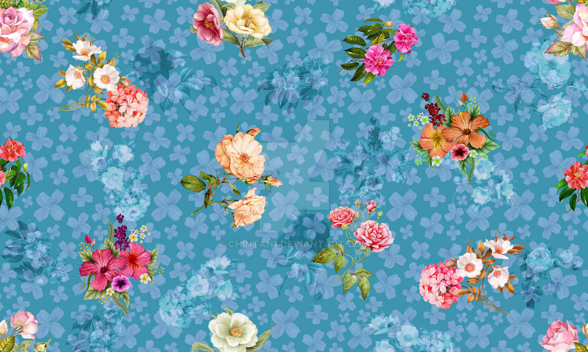 Seamless floral pattern with flowers and backgrou by chintan1 on DeviantArt