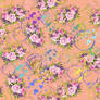 Abstract seamless pattern with floral background.