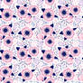 Seamless pattern with flowers in pastel colors