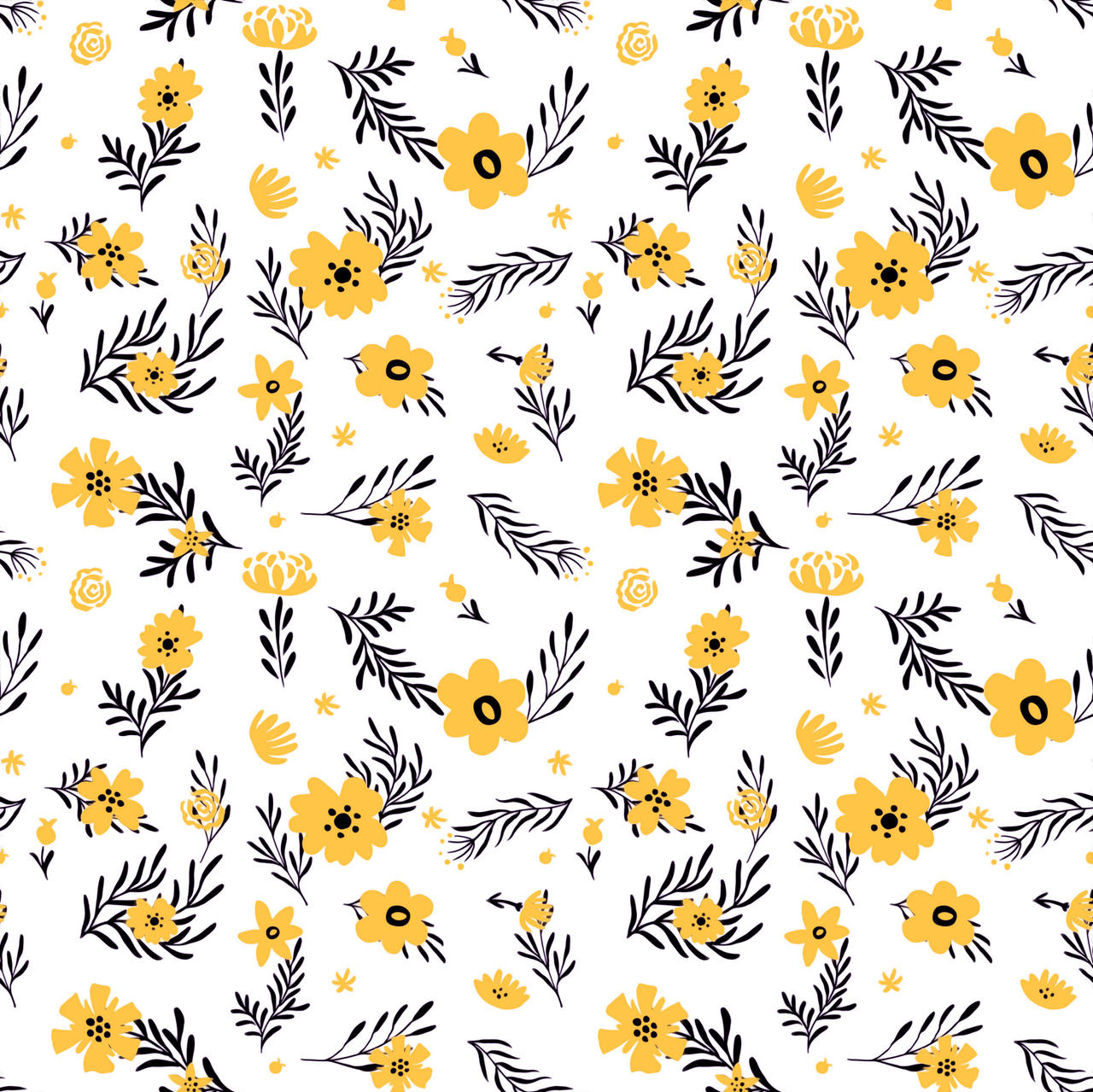 Yellow flower pattern doodle spring background by chintan1 on DeviantArt