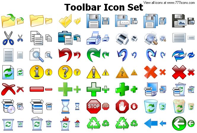 All Toolbar Icon Toolbar Icon Set by alexwhite2 on DeviantArt
