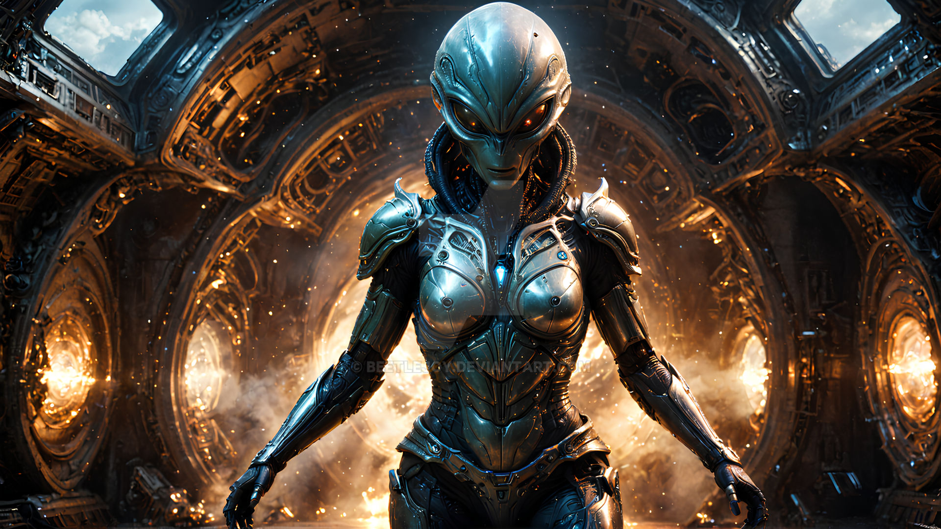 Alien warrior (Female) 004 by Beetlejoy on DeviantArt