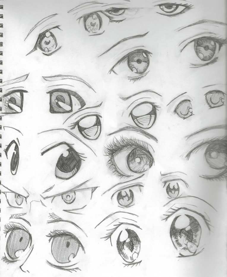 Anime eyes- pencil by The-Orange-Ribbon on DeviantArt