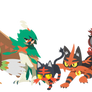 Pokemon Sun and Moon Starters and Evos - Vectors