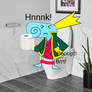 Grand Minimus pooping on the toilet