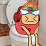 Rudy takes a dump and shows rainbow on his head