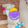 Jake takes a dump on the toilet