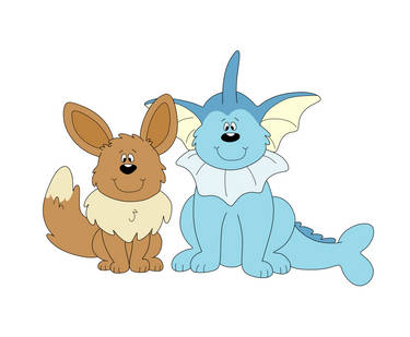 Eevee and Vaporeon 'Carson-Dellosa' Style