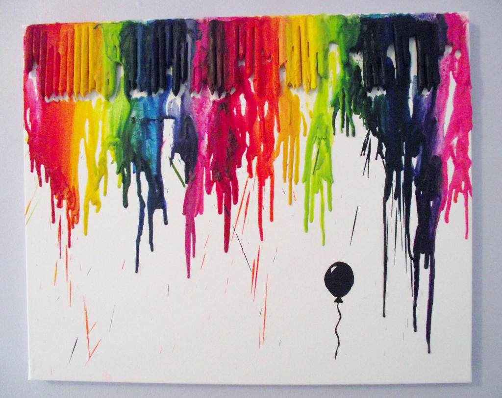 Melted crayons painting