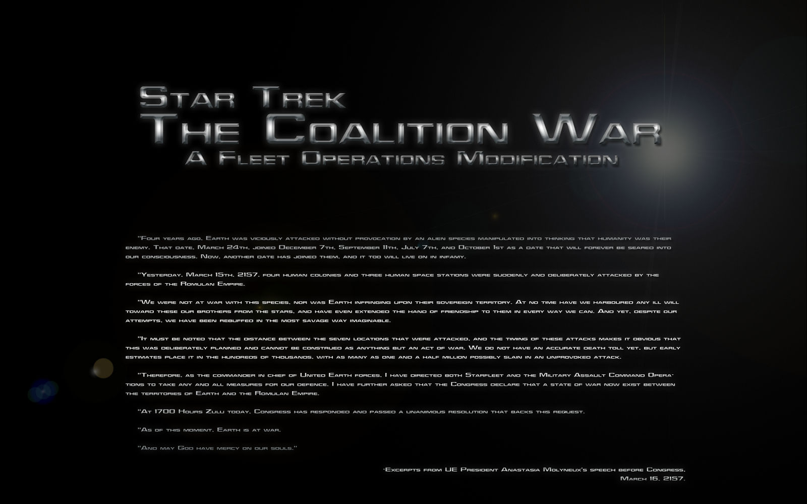 The Coalition War Outreak