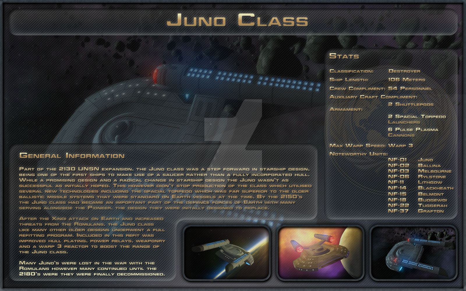 Juno Class Spec Sheet