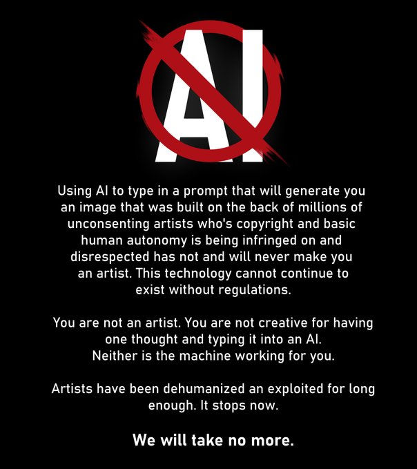 STOP USING OR POSTING AI GENERATED ARTWORKS!! by autooptimization on ...
