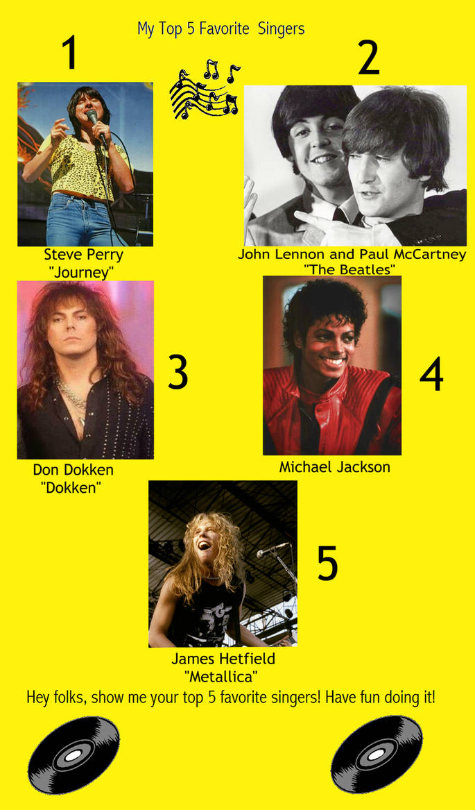 My Top 5 Favorite Singers by GameBoyDM05 on DeviantArt