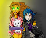 Starfire and Raven by DanMizelle