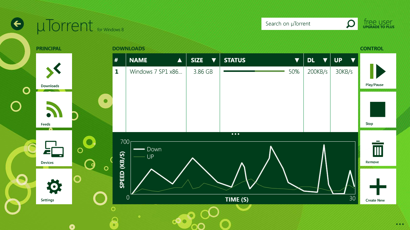 uTorrent for Windows 8 - Concept