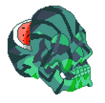 Olympia watermelon skull by kingmantis