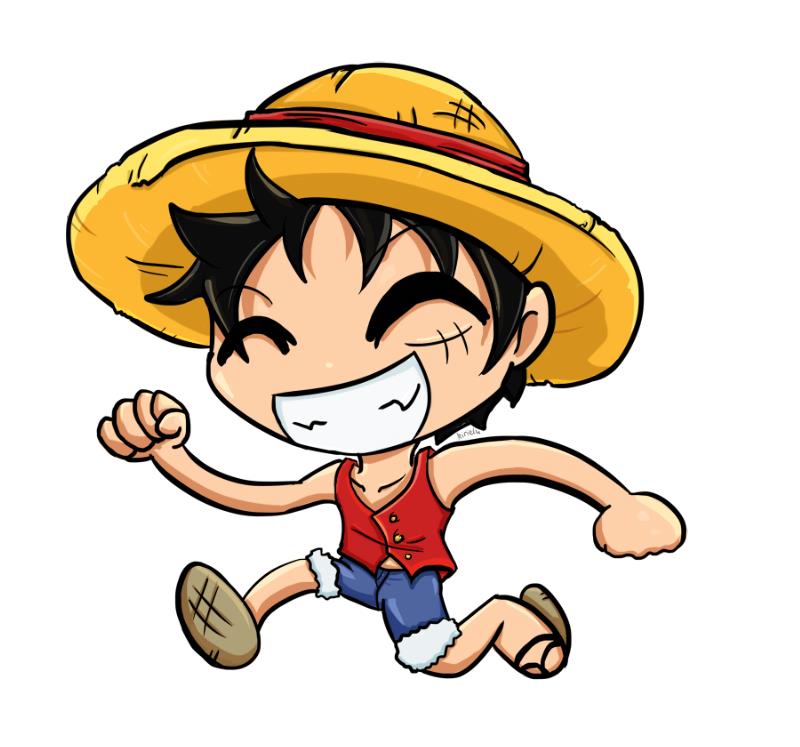 luffy kawai chibi cute, onepiece anime. vector design and doodle art. for  icon, logo, collection and others. 16552335 Vector Art at Vecteezy