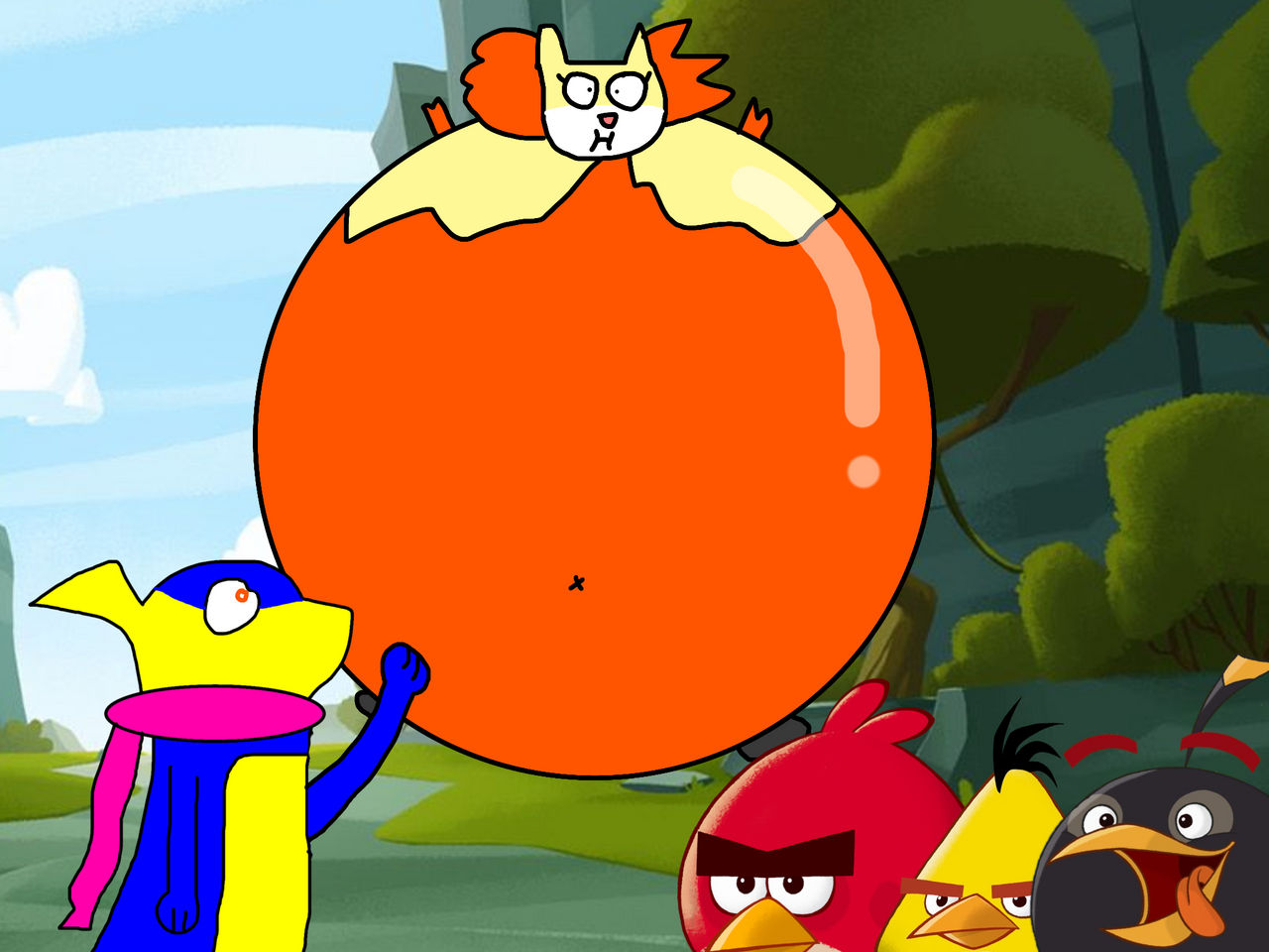 Bird Inflation Deviantart Delphox Inflation with Angry Birds Toons by LeonardNoodleCat on DeviantArt