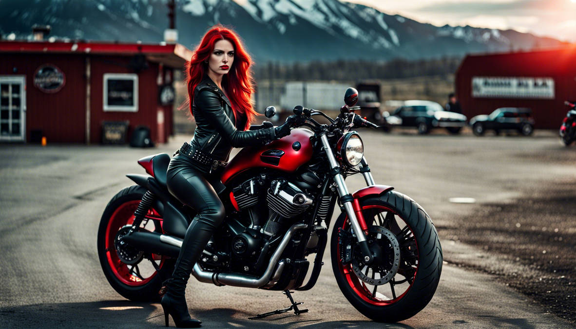 Badass Girl and her motorcycle by BillyRocker4 on DeviantArt