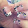 Nail Art French manicure with leopard print