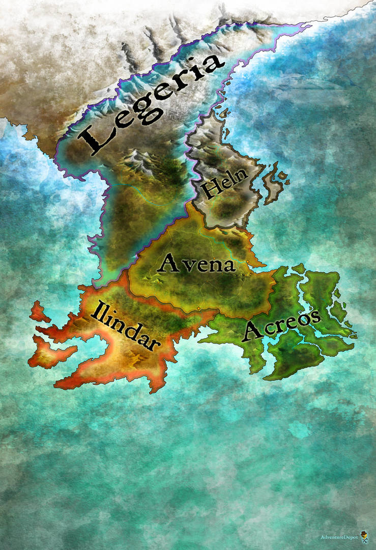 Mihridal Map with National Borders by AdventureDepot on DeviantArt