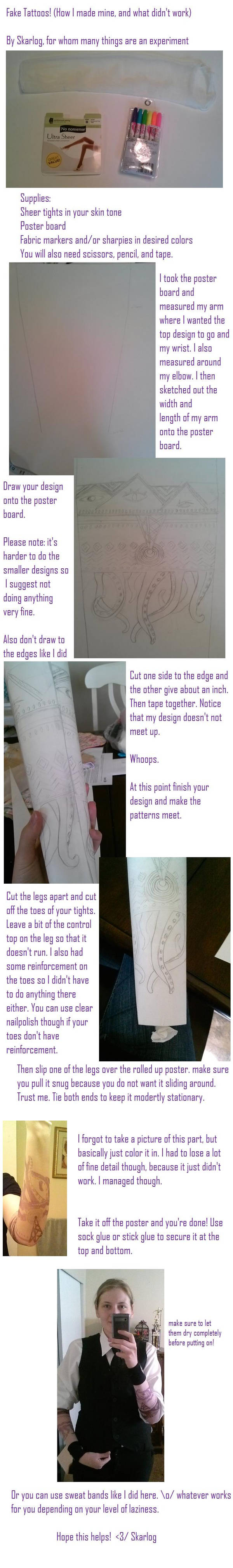 Fake tattoo sleeve tutorial by Skarlog