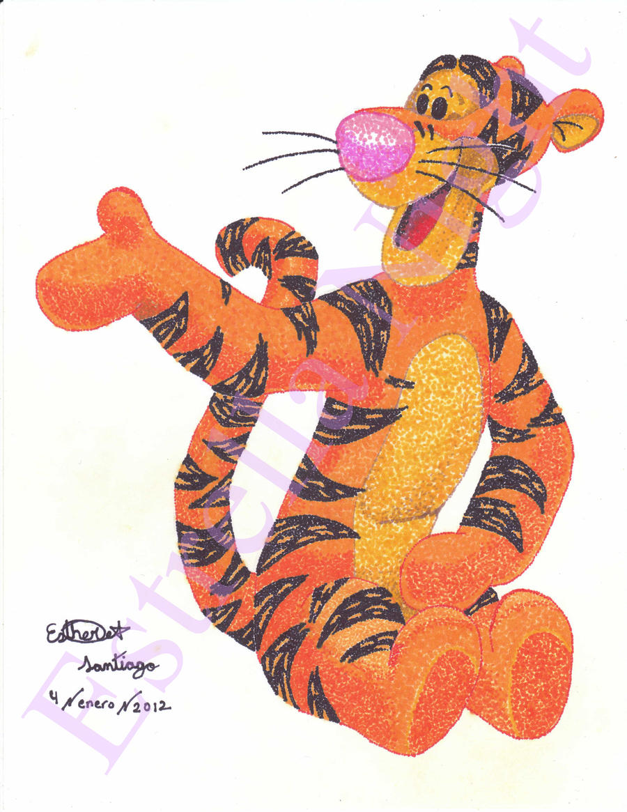 Disney Tiger (pointillism)