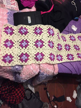 Granny squares: Magenta and Lavender