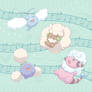 Swablu - Whimsicott - Jumpluff - Flaffy