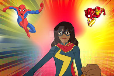 Spider-Man, Iron Man and Ms. Marvel by Justiceavenger
