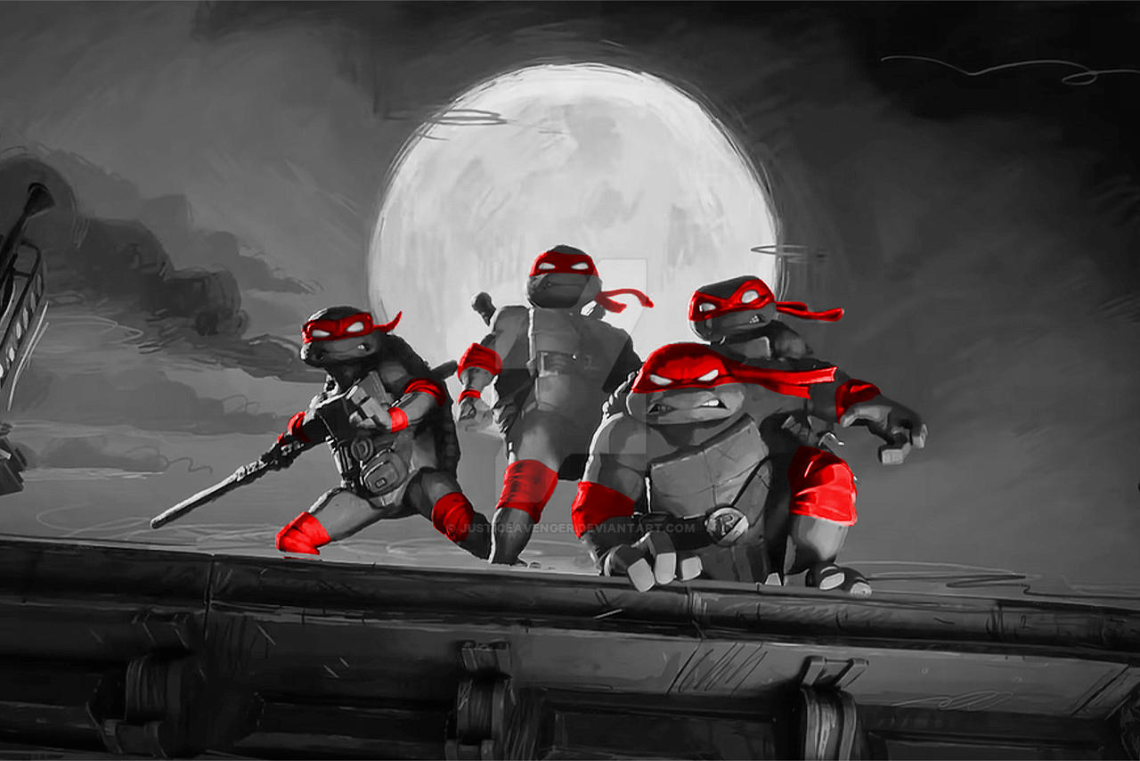 TMNT Red, Black and White by Justiceavenger on DeviantArt