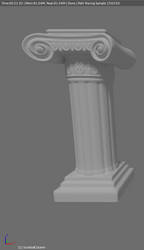 Fluted Column with Scrolled Capital