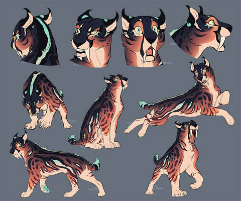 Smilodon Character Sketches