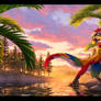 Evening Downriver + Speedpaint