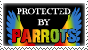 .Stamp. Protected by Parrots by KillMePleaseGod