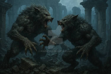Werewolf Battle Epic Werewolf-Vampire Duel by Buschfuss on DeviantArt