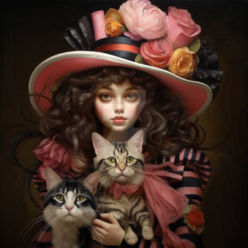 The Lady And The Cat Painting