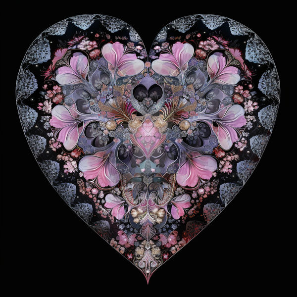 Emmag4 Olorful Fractal Geometric Heart Painted Dig by EmmaGrimberg on ...