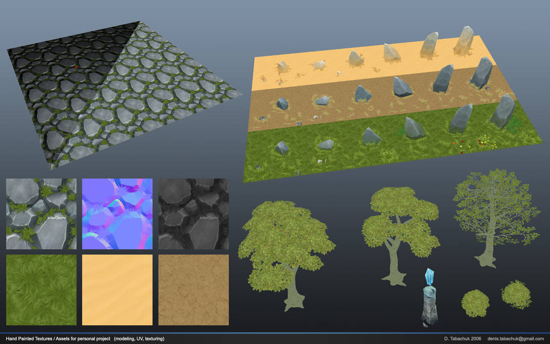 Hand Painted Textures / Assets by DeNis911 on DeviantArt