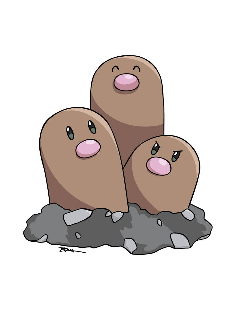 Commission - Dugtrio by dragonswirl on DeviantArt