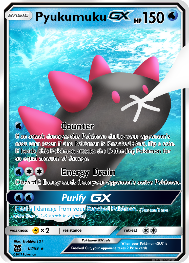 pyukumuku pokemon card 47/149 - (Reverse Holo) if this Pokmon is in your hand Pyukumuku GX by trubbish101 on