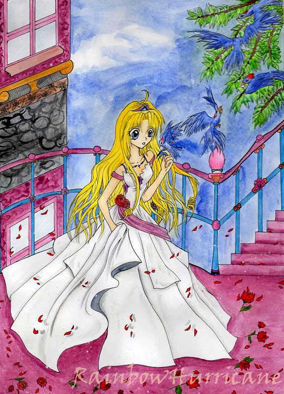 Bride and castle - colored