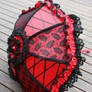 Red and Black Parasol Laced