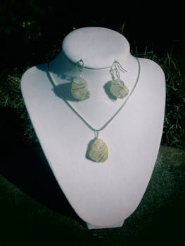 Moonstone Wirewrapped Pendant and Earring Set