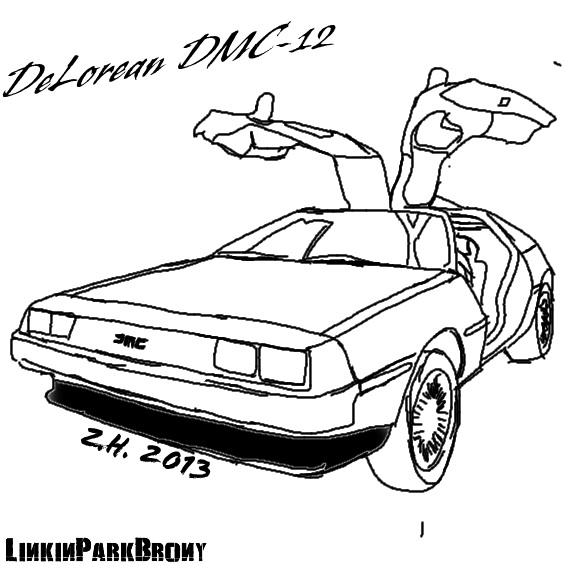 Back To The Future Delorean Coloring Pages.