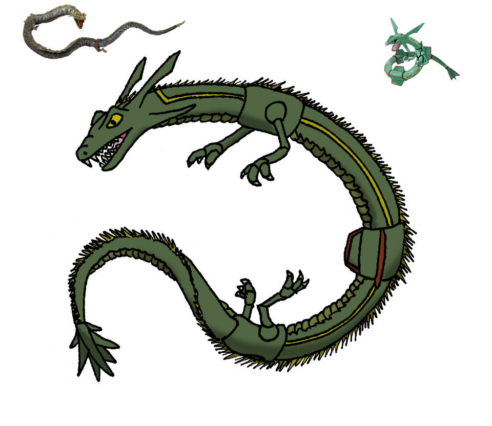 Ray Fakemon Kaijumon - Manda/Rayquaza by OperaGhost21 on DeviantArt