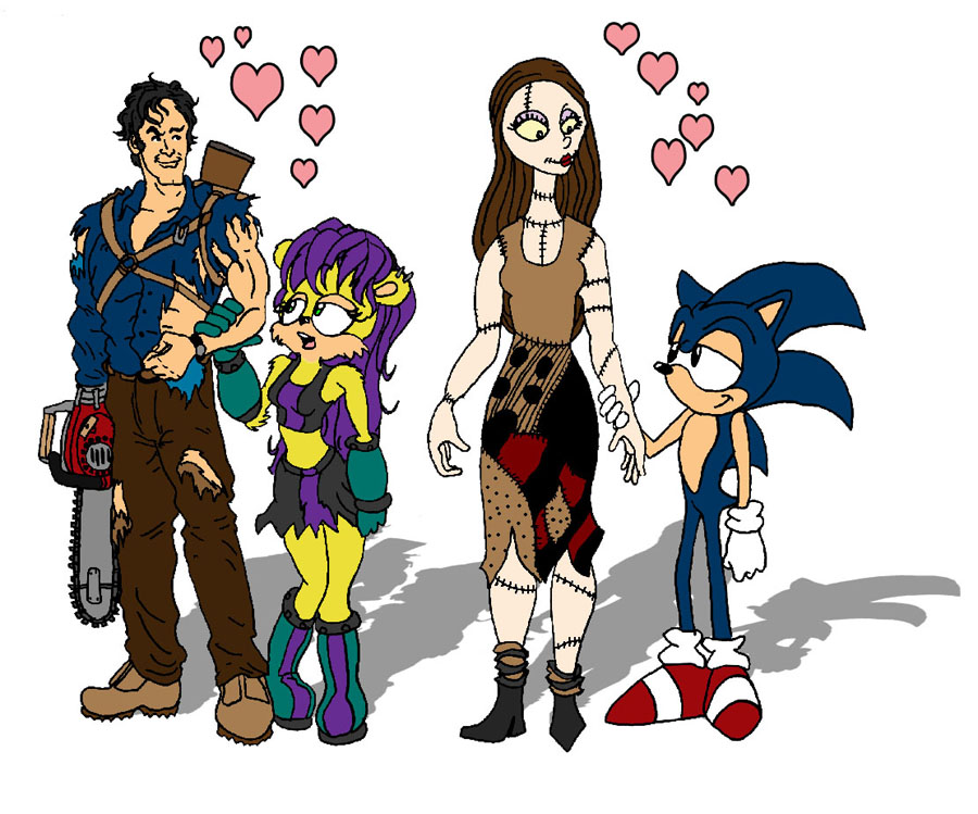 sonic and sally, ash and mina