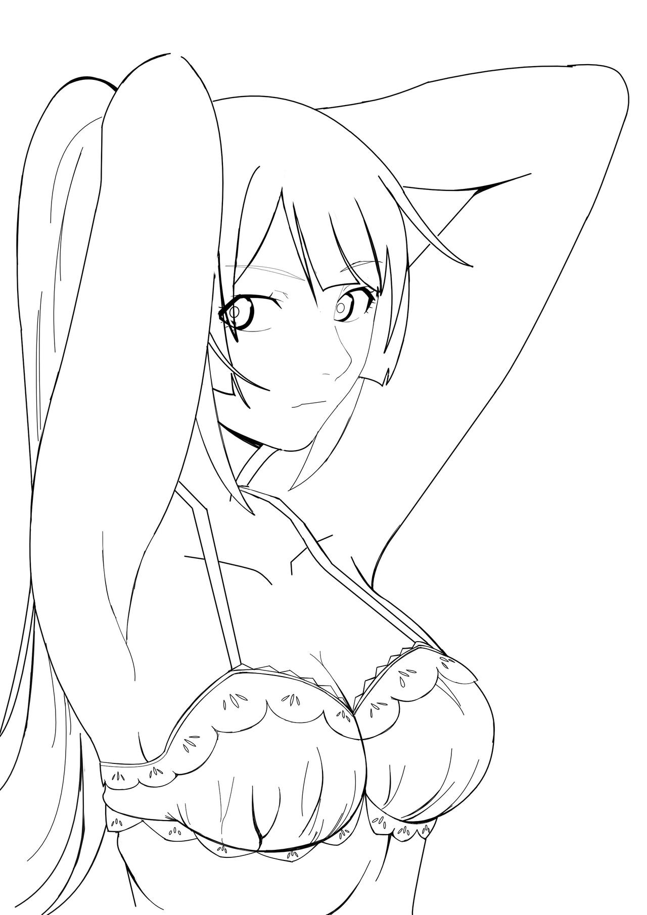 Senjougahara hitagi lineart