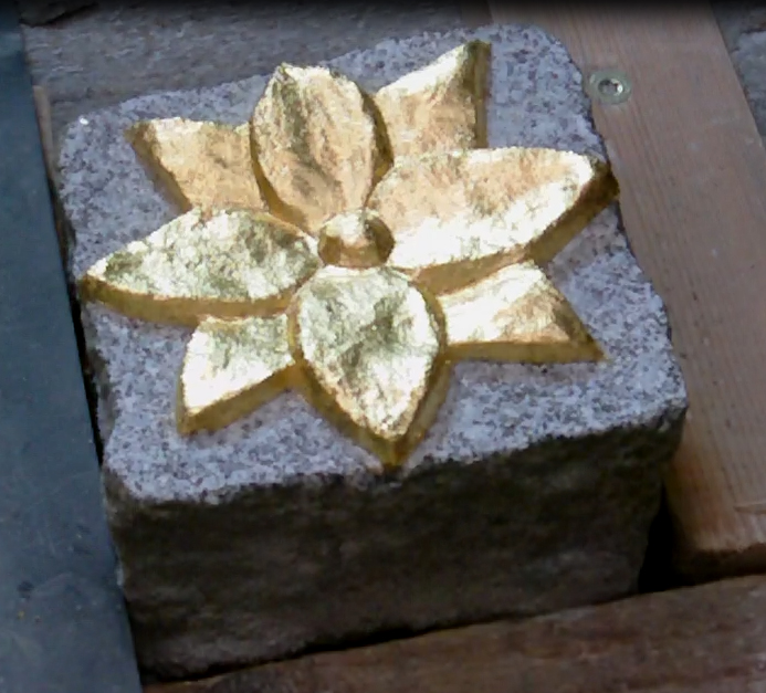 flower stone gold-plated - Steinblume vergoldet